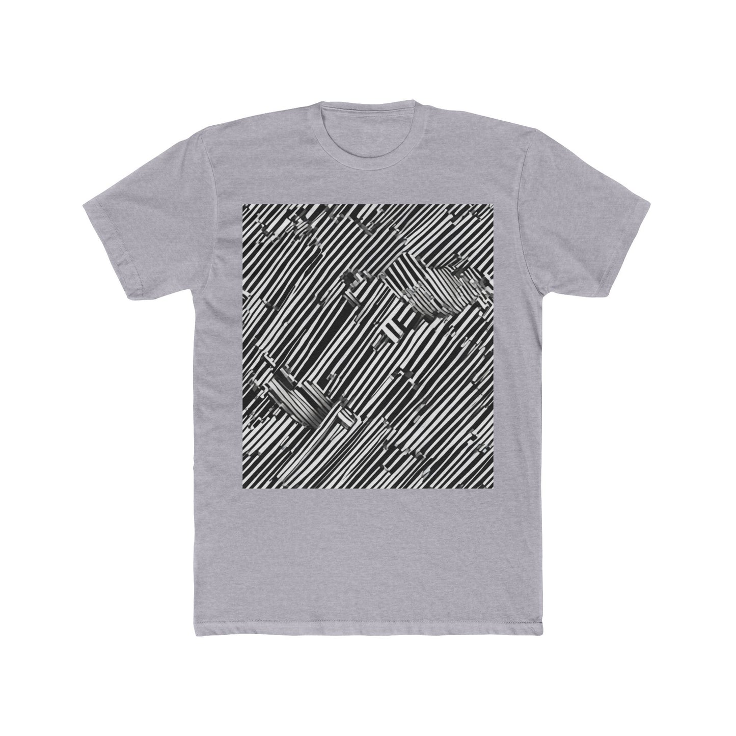 boostlete-mile-by-mile-pattern-barcode-monoline-0059 — Unisex Cotton Crew Tee (NL 3600)