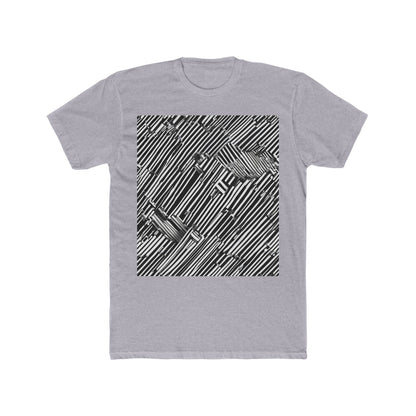 boostlete-mile-by-mile-pattern-barcode-monoline-0059 — Unisex Cotton Crew Tee (NL 3600)