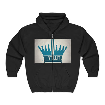 boostlete-am-crew-icon-crown-matte-industrial-0058 — Unisex Heavy Blend Full-Zip Hooded Sweatshirt