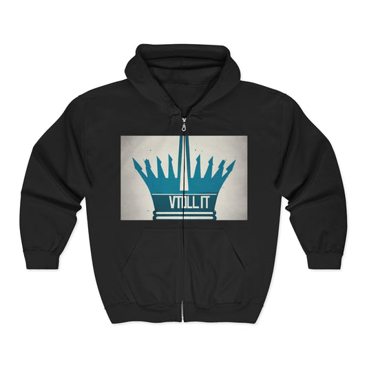 boostlete-am-crew-icon-crown-matte-industrial-0058 — Unisex Heavy Blend Full-Zip Hooded Sweatshirt