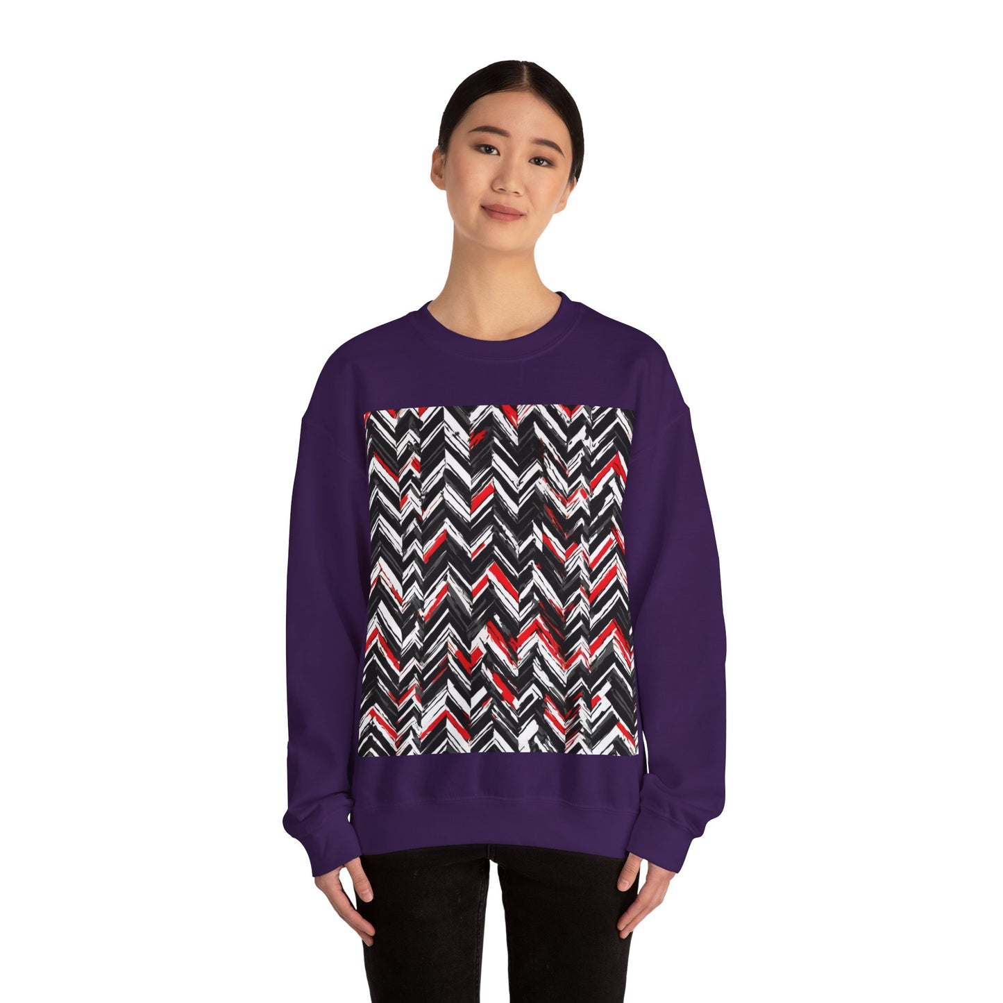 boostlete-am-crew-pattern-chevron-geometric-0659 — Unisex Heavy Blend Crewneck (G18000)