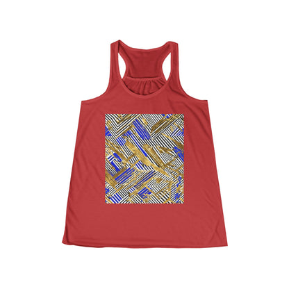 boostlete-boost-mode-pattern-diagonal-monoline-0015 — Women's Flowy Racerback Tank (B+C 8800)