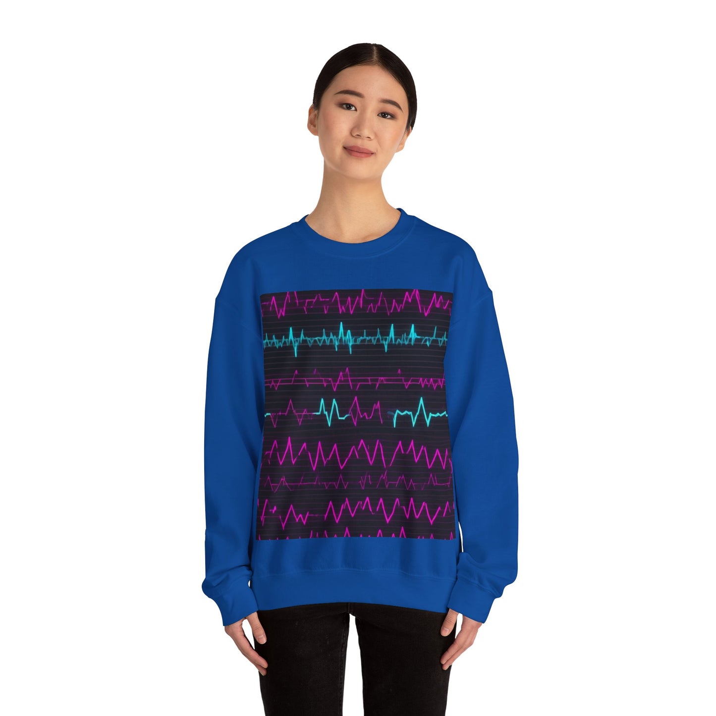 boostlete-boost-mode-pattern-ekg-modern-0111 — Unisex Heavy Blend Crewneck Sweatshirt (Gildan)