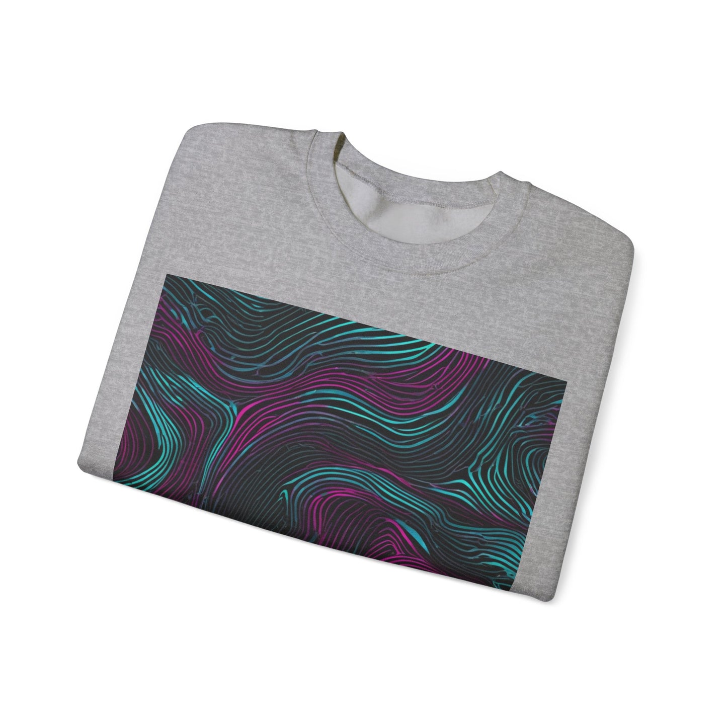 boostlete-am-crew-pattern-topographic-monoline-0075 — Unisex Heavy Blend Crewneck Sweatshirt (Gildan)