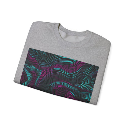 boostlete-am-crew-pattern-topographic-monoline-0075 — Unisex Heavy Blend Crewneck Sweatshirt (Gildan)