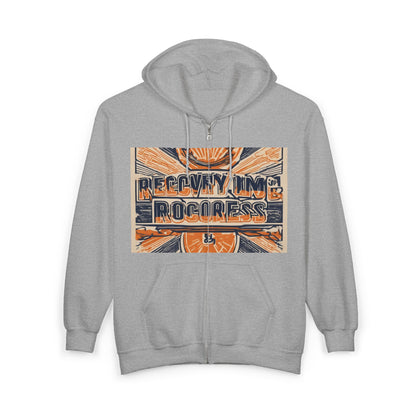 boostlete-boost-mode-type-recovery-progress-outline-over-solid-badge-0161 — Unisex Heavy Blend Full-Zip Hooded Sweatshirt