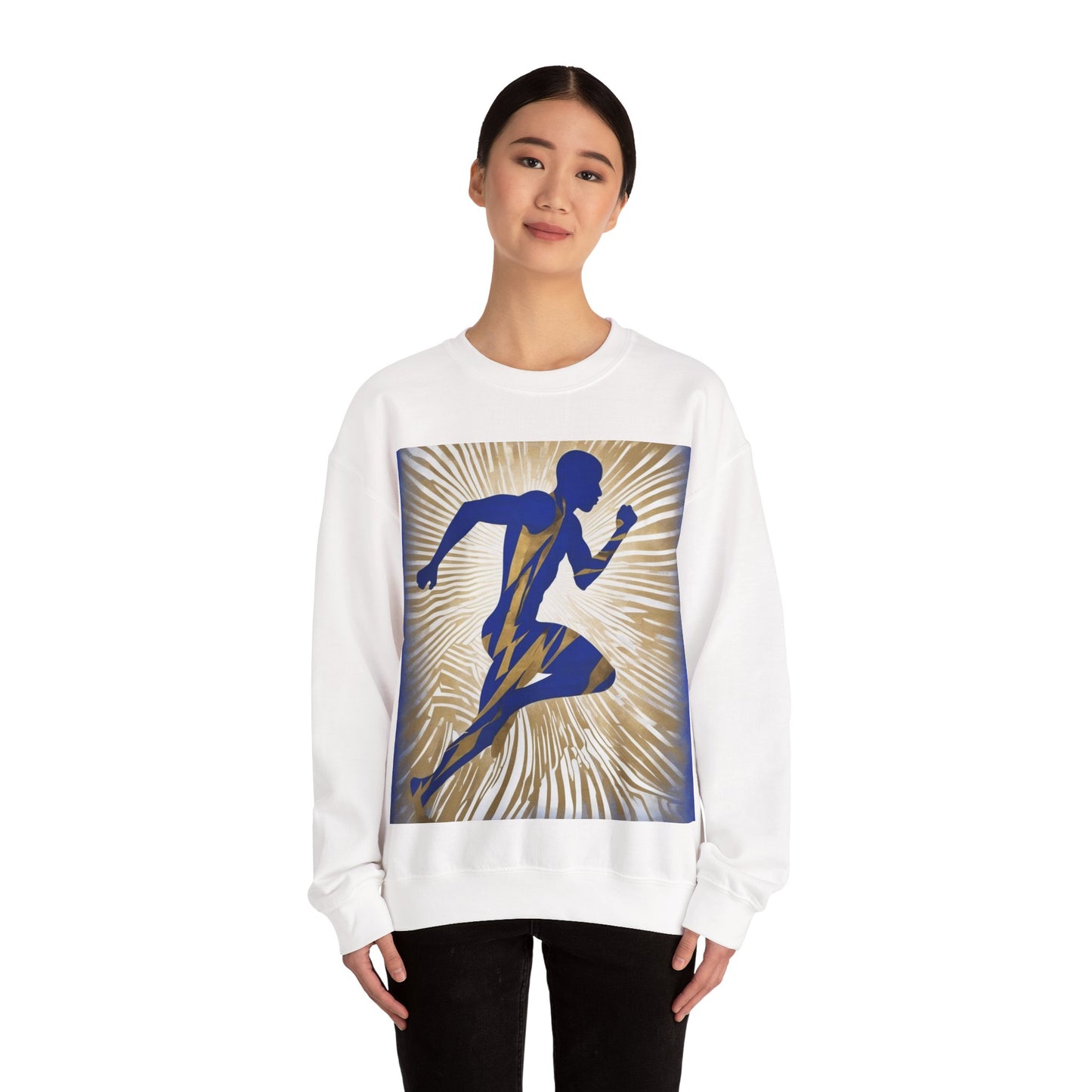 boostlete-field-day-scene-sprinter-motion-paper-0496 — Unisex Heavy Blend Crewneck Sweatshirt (Gildan)