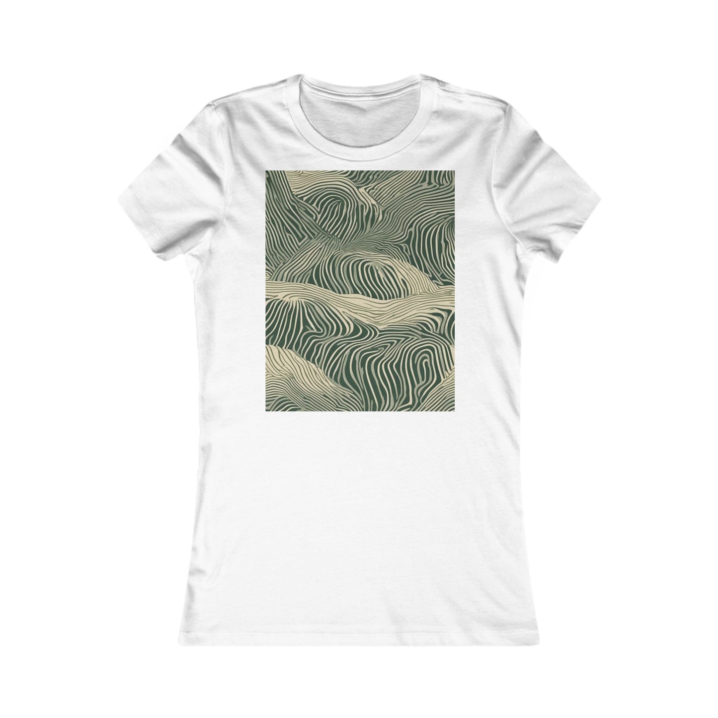 boostlete-rise-grind-pattern-topographic-modern-0403 — Women's Favorite Tee (B+C 6004)