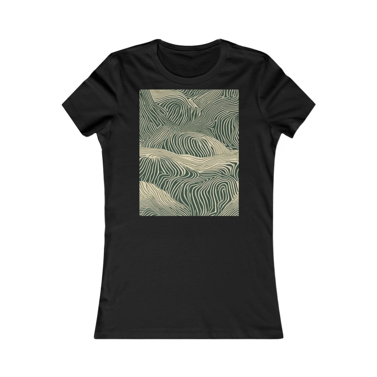 boostlete-rise-grind-pattern-topographic-modern-0403 — Women's Favorite Tee (B+C 6004)