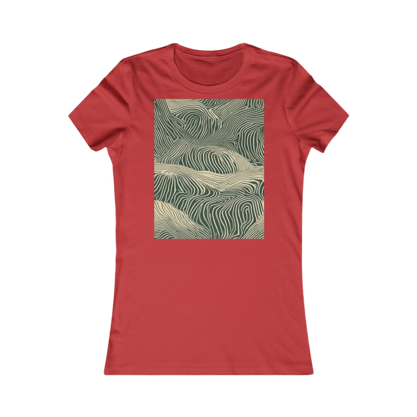 boostlete-rise-grind-pattern-topographic-modern-0403 — Women's Favorite Tee (B+C 6004)