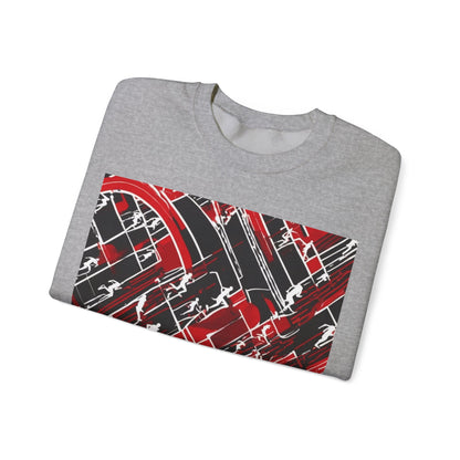 boostlete-pr-season-scene-marathoner-outline-modern-0124 — Unisex Heavy Blend Crewneck Sweatshirt (Gildan)