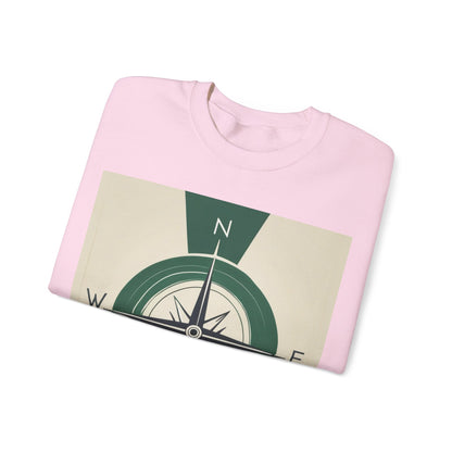 boostlete-iron-intent-icon-compass-soft-blueprint-0614 — Unisex Heavy Blend Crewneck (G18000)
