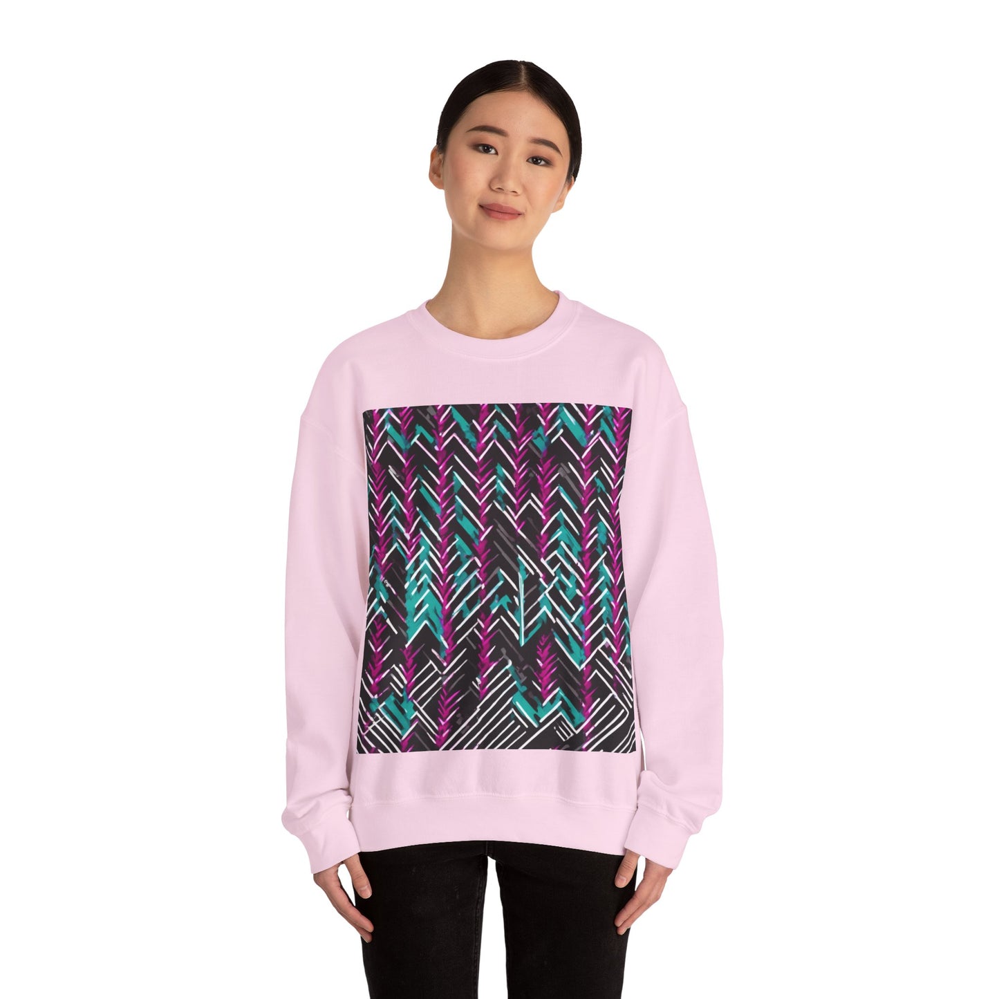 boostlete-recovery-progress-pattern-chevron-retro-0243 — Unisex Heavy Blend Crewneck (G18000)