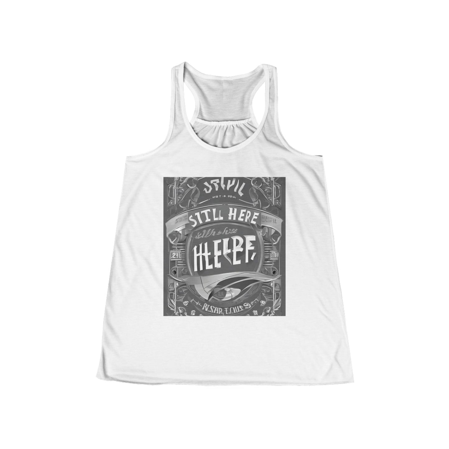boostlete-recovery-progress-type-still-here-banner-paper-0201 — Women's Flowy Racerback Tank (B+C 8800)