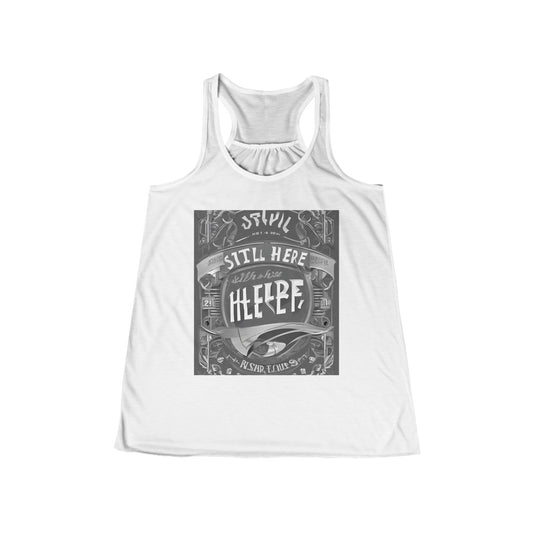 boostlete-recovery-progress-type-still-here-banner-paper-0201 — Women's Flowy Racerback Tank (B+C 8800)