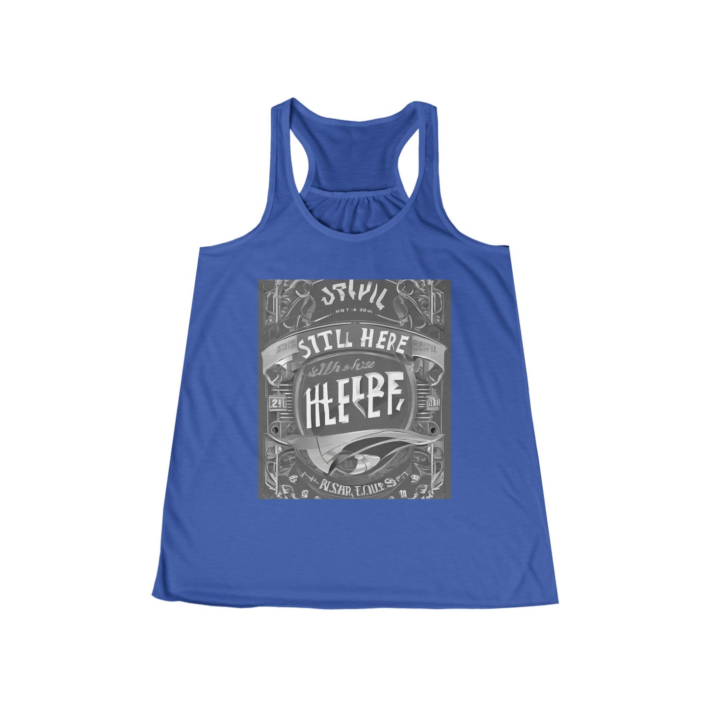 boostlete-recovery-progress-type-still-here-banner-paper-0201 — Women's Flowy Racerback Tank (B+C 8800)