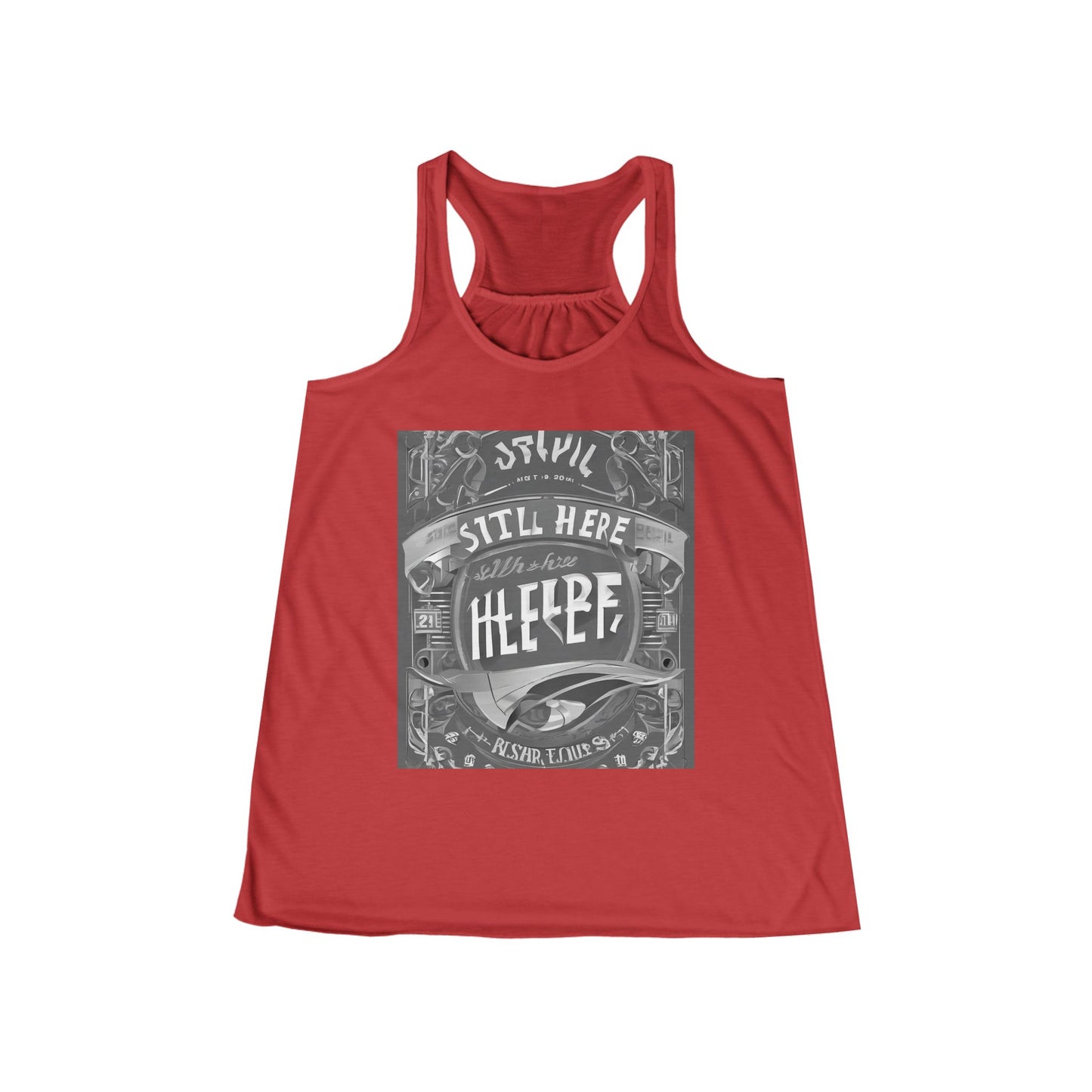 boostlete-recovery-progress-type-still-here-banner-paper-0201 — Women's Flowy Racerback Tank (B+C 8800)