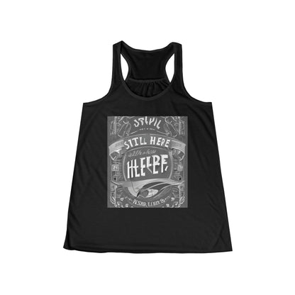 boostlete-recovery-progress-type-still-here-banner-paper-0201 — Women's Flowy Racerback Tank (B+C 8800)