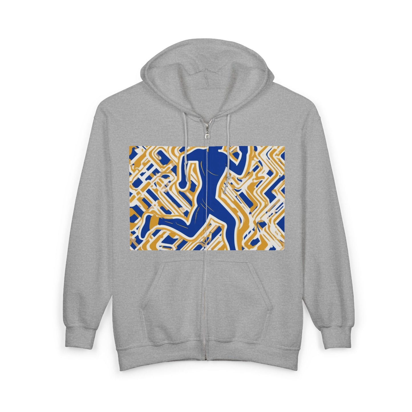 boostlete-pr-season-icon-runner-outline-industrial-0170 — Unisex Heavy Blend Full-Zip Hooded Sweatshirt