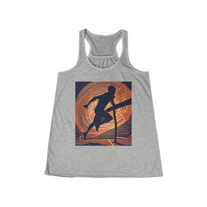 boostlete-iron-intent-scene-hurdler-neon-modern-0264 — Women's Flowy Racerback Tank (B+C 8800)