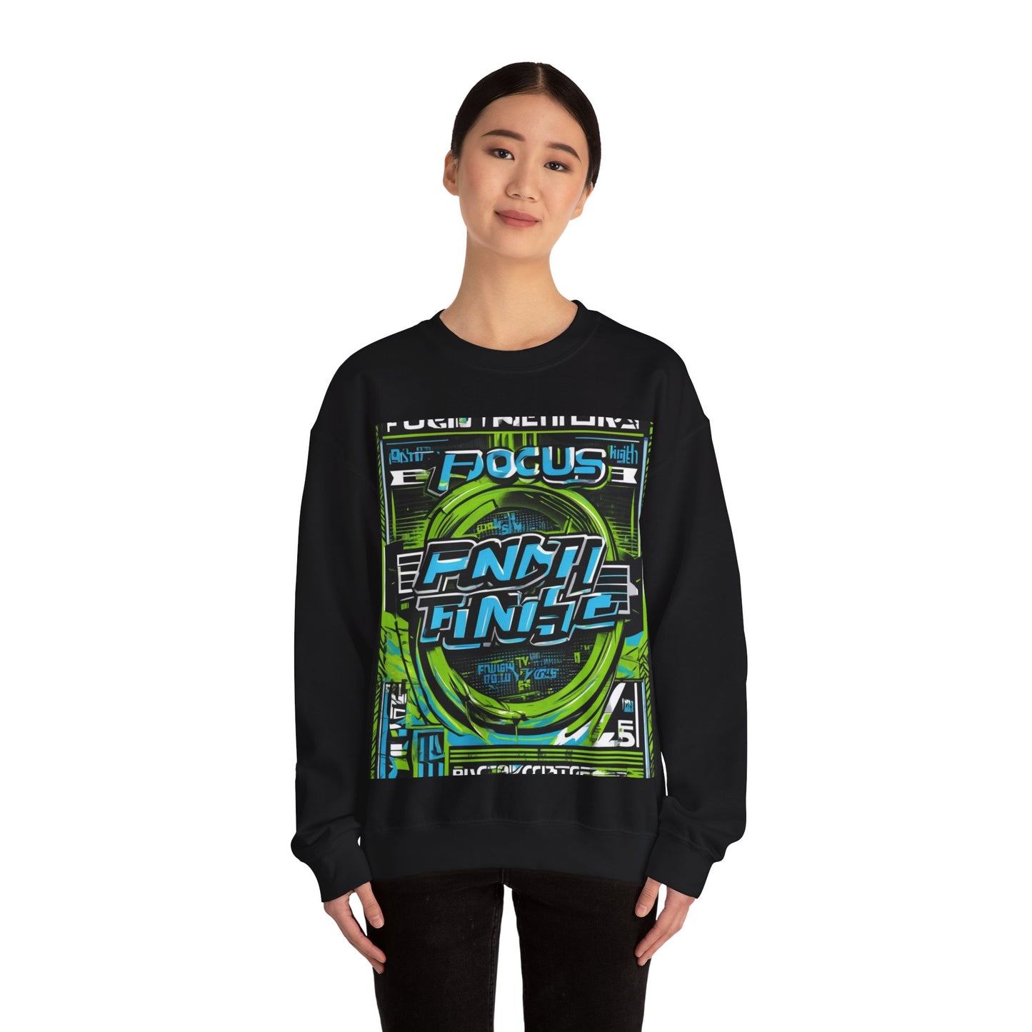 boostlete-iron-intent-type-focus-finish-big-retro-0177 — Unisex Heavy Blend Crewneck Sweatshirt (Gildan)