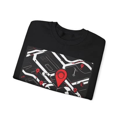 boostlete-am-crew-icon-map-matte-isometric-0094 — Unisex Heavy Blend Crewneck Sweatshirt (Gildan)