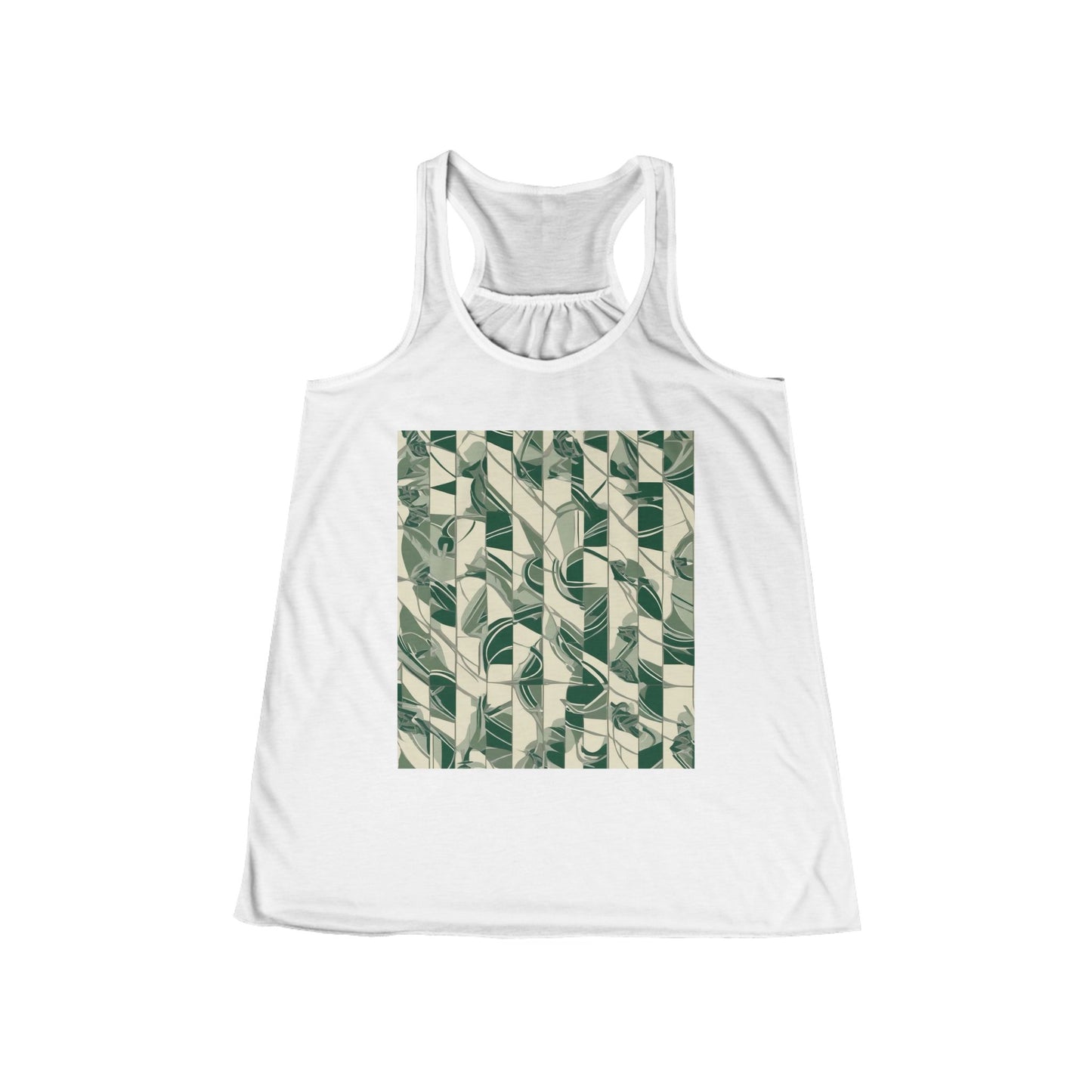 boostlete-mile-by-mile-pattern-stair-steps-athletic-0143 — Women's Flowy Racerback Tank (B+C 8800)