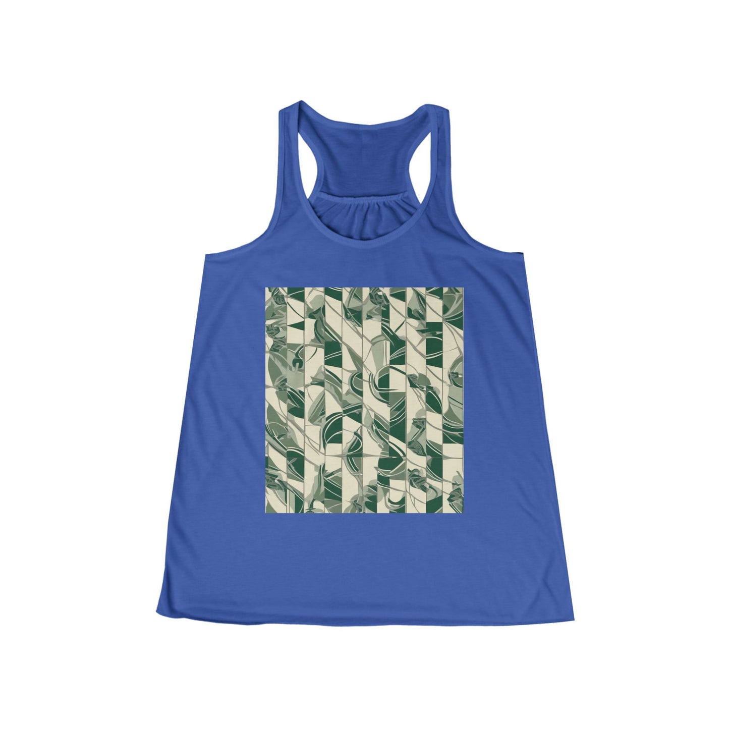 boostlete-mile-by-mile-pattern-stair-steps-athletic-0143 — Women's Flowy Racerback Tank (B+C 8800)