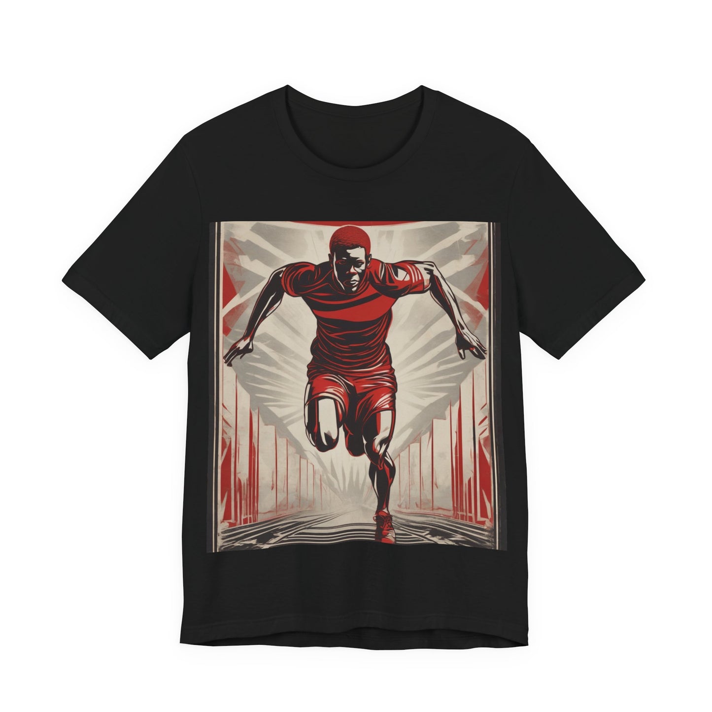 boostlete-am-crew-scene-sprinter-outline-athletic-0228 — Unisex Jersey Short Sleeve (B+C 3001)