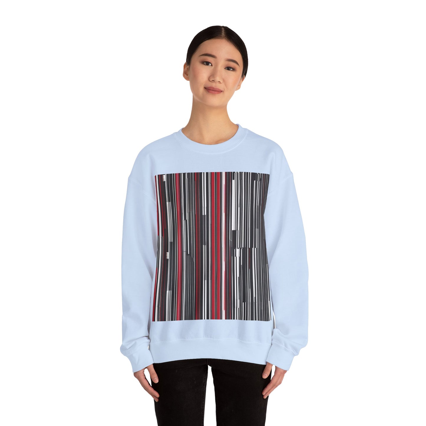 boostlete-am-crew-pattern-barcode-athletic-0911 — Unisex Heavy Blend Crewneck (G18000)