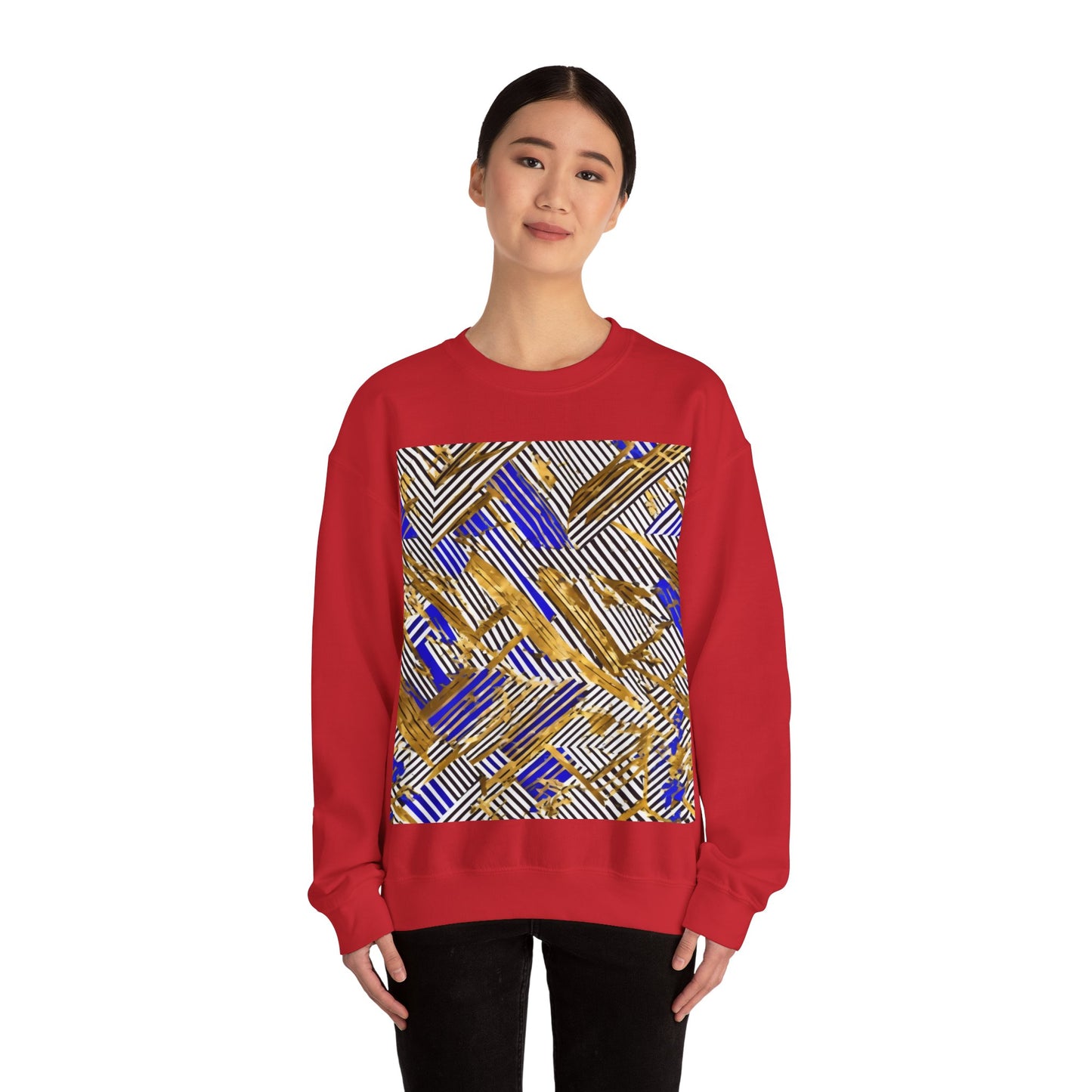 boostlete-boost-mode-pattern-diagonal-monoline-0015 — Unisex Heavy Blend Crewneck Sweatshirt (Gildan)