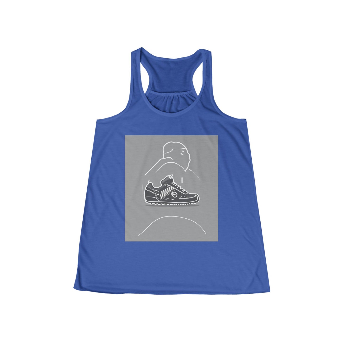 boostlete-boost-mode-icon-sneaker-offset-vector-0166 — Women's Flowy Racerback Tank (B+C 8800)