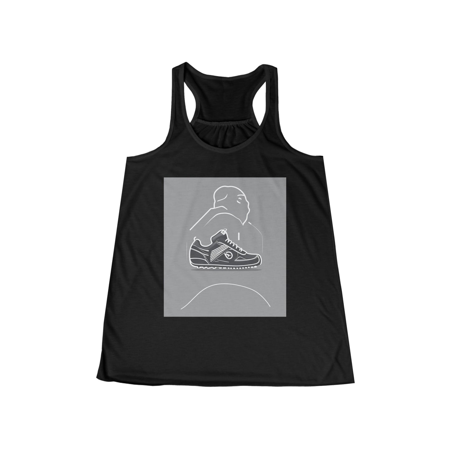 boostlete-boost-mode-icon-sneaker-offset-vector-0166 — Women's Flowy Racerback Tank (B+C 8800)