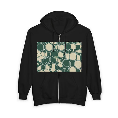 boostlete-iron-intent-pattern-hex-blueprint-0271 — Unisex Heavy Blend Full-Zip Hooded Sweatshirt