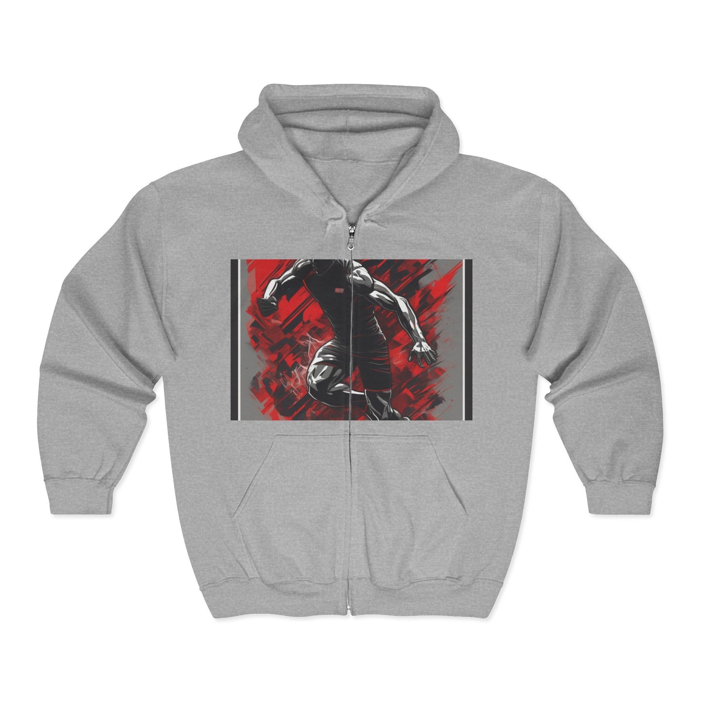 boostlete-field-day-scene-sprinter-glitch-badge-0284 — Unisex Heavy Blend Full-Zip Hooded Sweatshirt