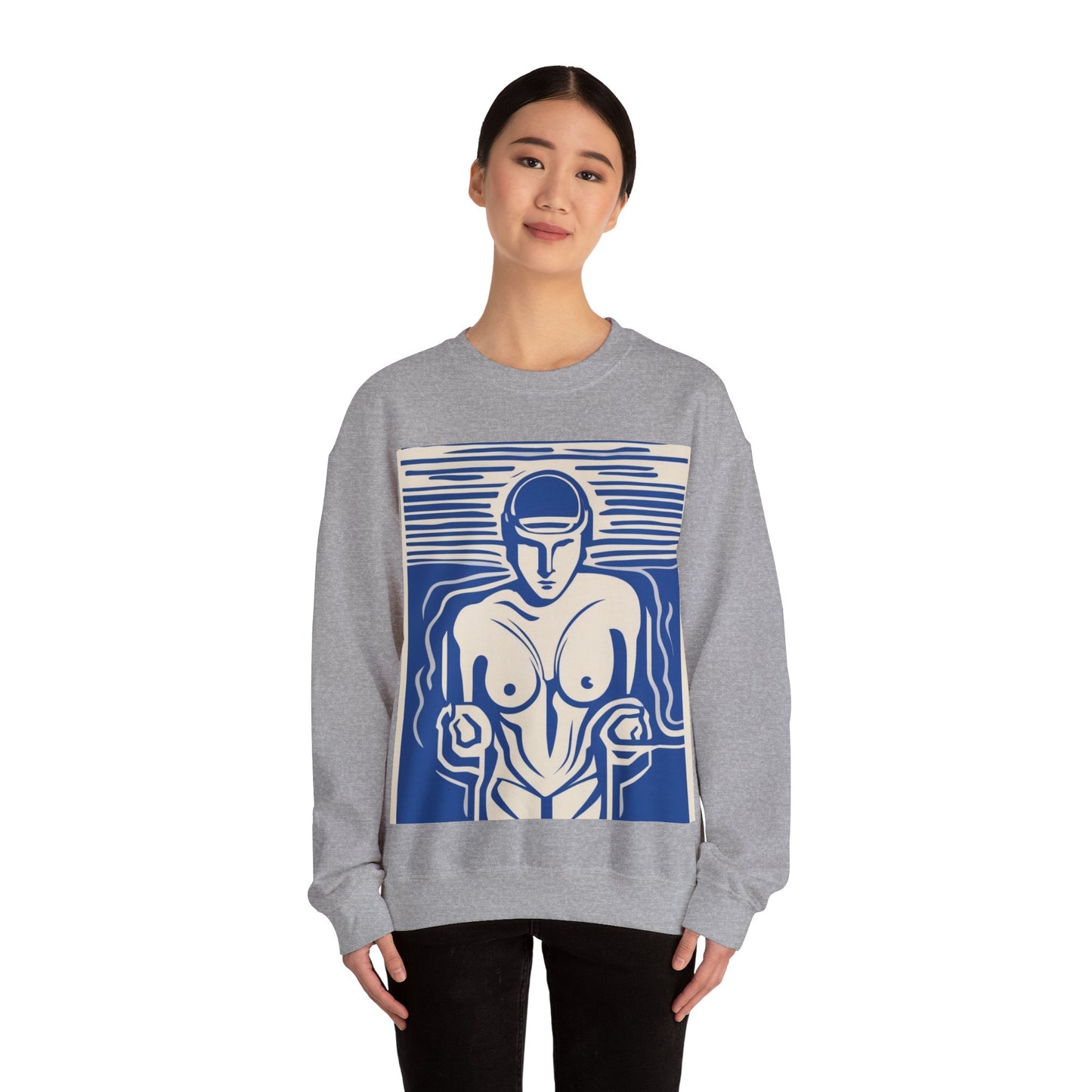 boostlete-boost-mode-icon-swimmer-motion-vector-0062 — Unisex Heavy Blend Crewneck Sweatshirt (Gildan)
