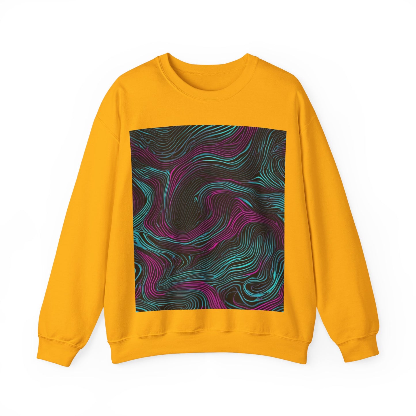 boostlete-am-crew-pattern-topographic-monoline-0075 — Unisex Heavy Blend Crewneck Sweatshirt (Gildan)