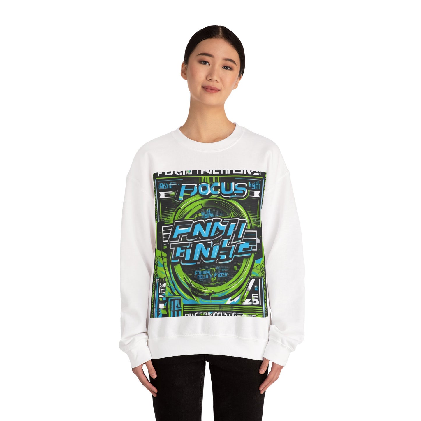 boostlete-iron-intent-type-focus-finish-big-retro-0177 — Unisex Heavy Blend Crewneck Sweatshirt (Gildan)