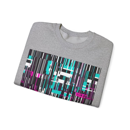 boostlete-am-crew-pattern-barcode-bold-0023 — Unisex Heavy Blend Crewneck Sweatshirt (Gildan)