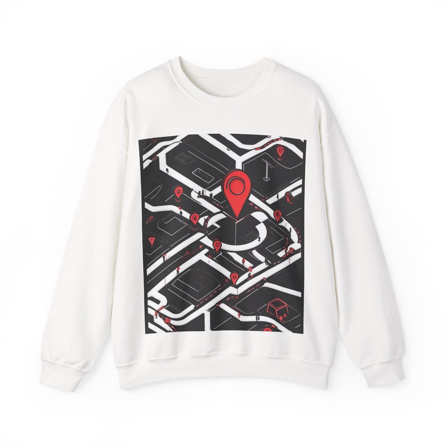 boostlete-am-crew-icon-map-matte-isometric-0094 — Unisex Heavy Blend Crewneck Sweatshirt (Gildan)