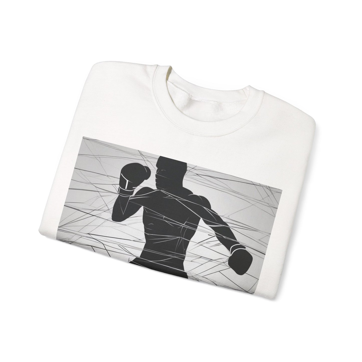 boostlete-mile-by-mile-scene-boxer-motion-geometric-0028 — Unisex Heavy Blend Crewneck Sweatshirt (Gildan)