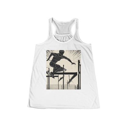 boostlete-iron-intent-scene-hurdler-speed-blueprint-0152 — Women's Flowy Racerback Tank (B+C 8800)