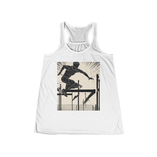 boostlete-iron-intent-scene-hurdler-speed-blueprint-0152 — Women's Flowy Racerback Tank (B+C 8800)