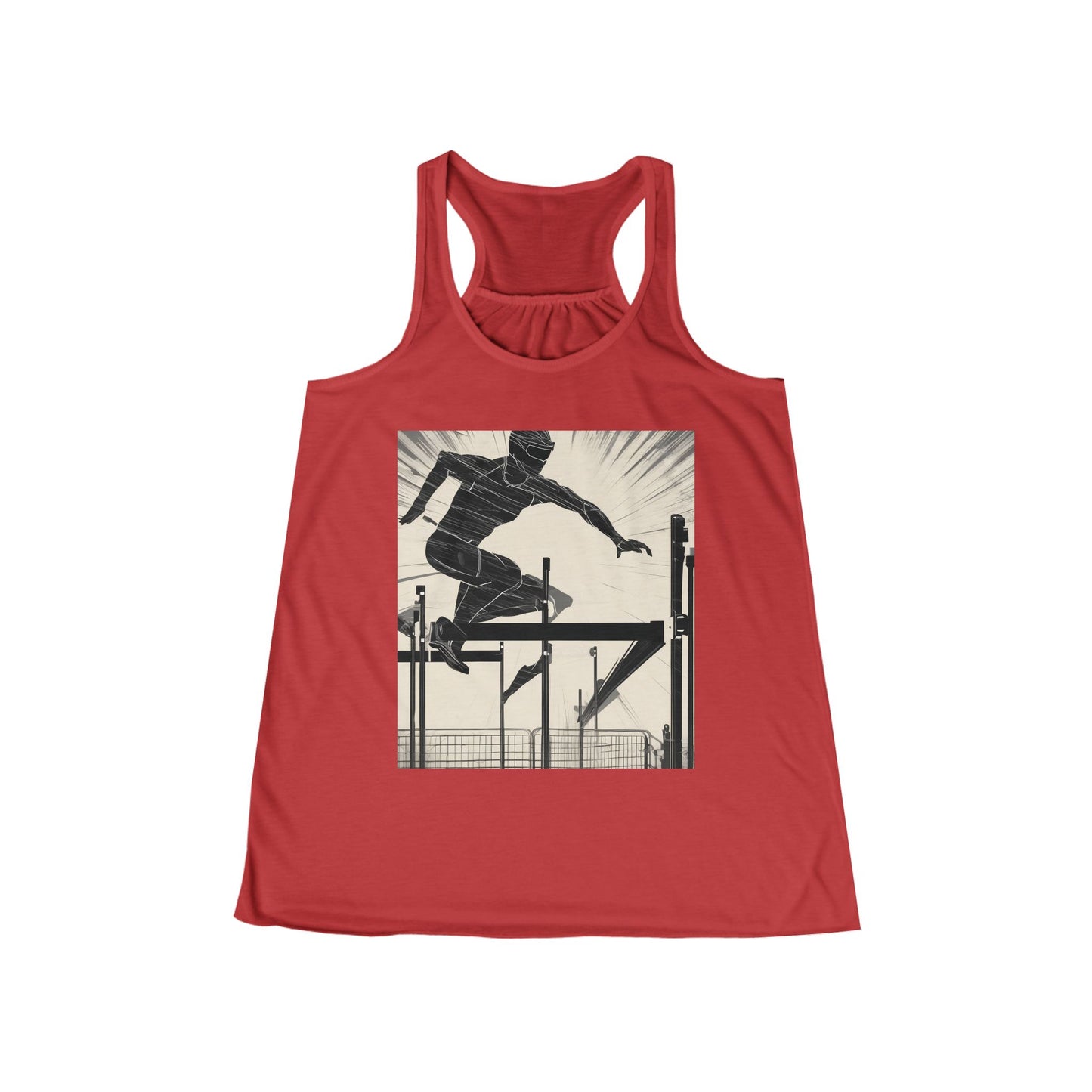 boostlete-iron-intent-scene-hurdler-speed-blueprint-0152 — Women's Flowy Racerback Tank (B+C 8800)