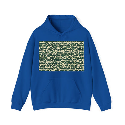 boostlete-iron-intent-pattern-plate-number-isometric-0099 — Unisex Heavy Blend Hooded Sweatshirt (Gildan)