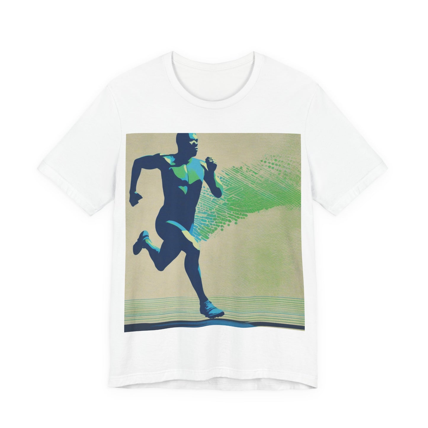 boostlete-am-crew-scene-sprinter-halftone-engraved-0092 — Unisex Jersey Short Sleeve (B+C 3001)