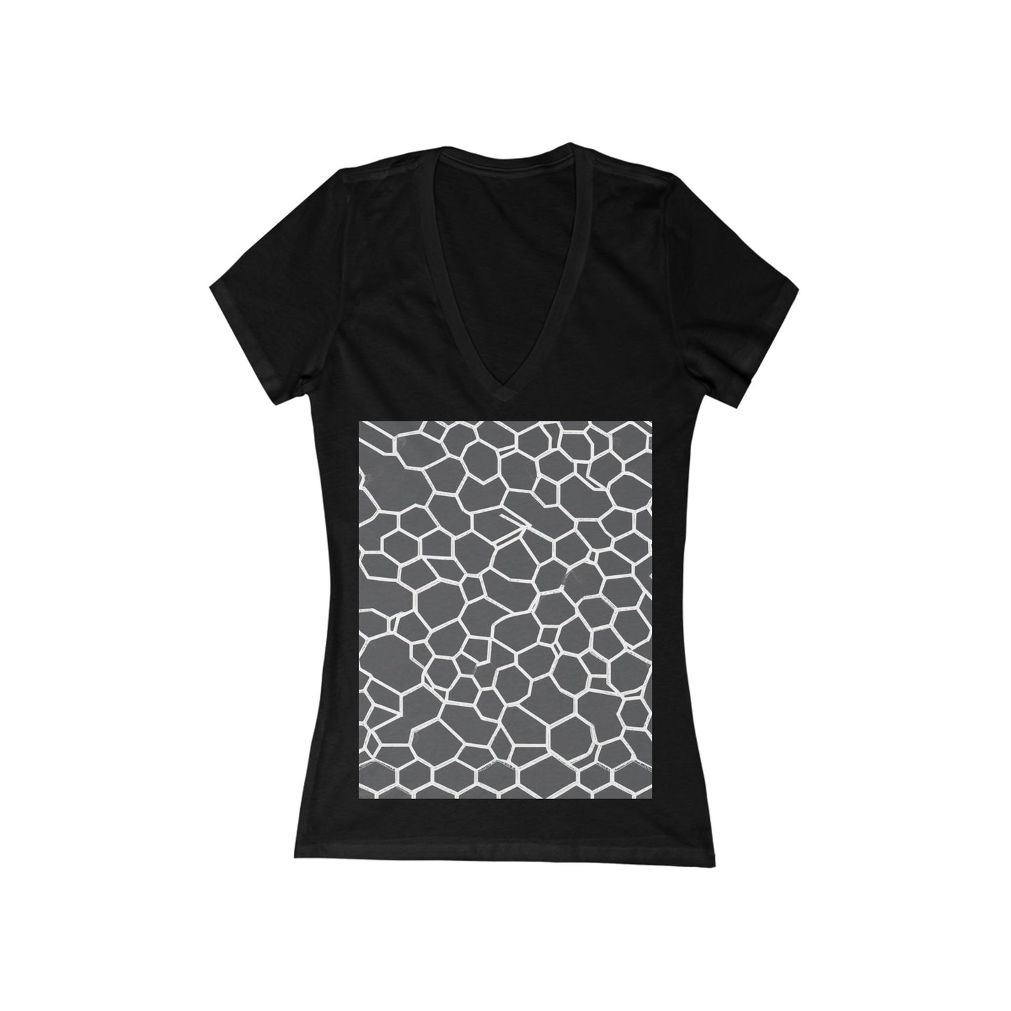 boostlete-iron-intent-pattern-hex-blueprint-0063 — Women's Deep V-Neck Tee (B+C 6035)