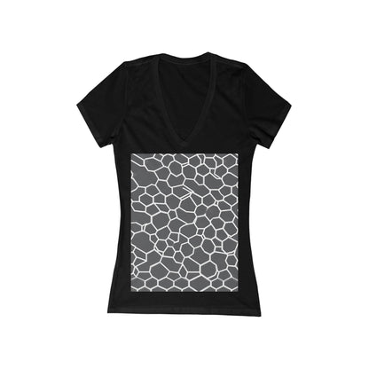 boostlete-iron-intent-pattern-hex-blueprint-0063 — Women's Deep V-Neck Tee (B+C 6035)