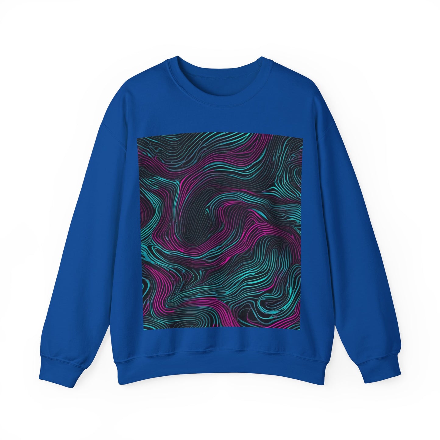 boostlete-am-crew-pattern-topographic-monoline-0075 — Unisex Heavy Blend Crewneck Sweatshirt (Gildan)