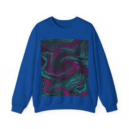 boostlete-am-crew-pattern-topographic-monoline-0075 — Unisex Heavy Blend Crewneck Sweatshirt (Gildan)